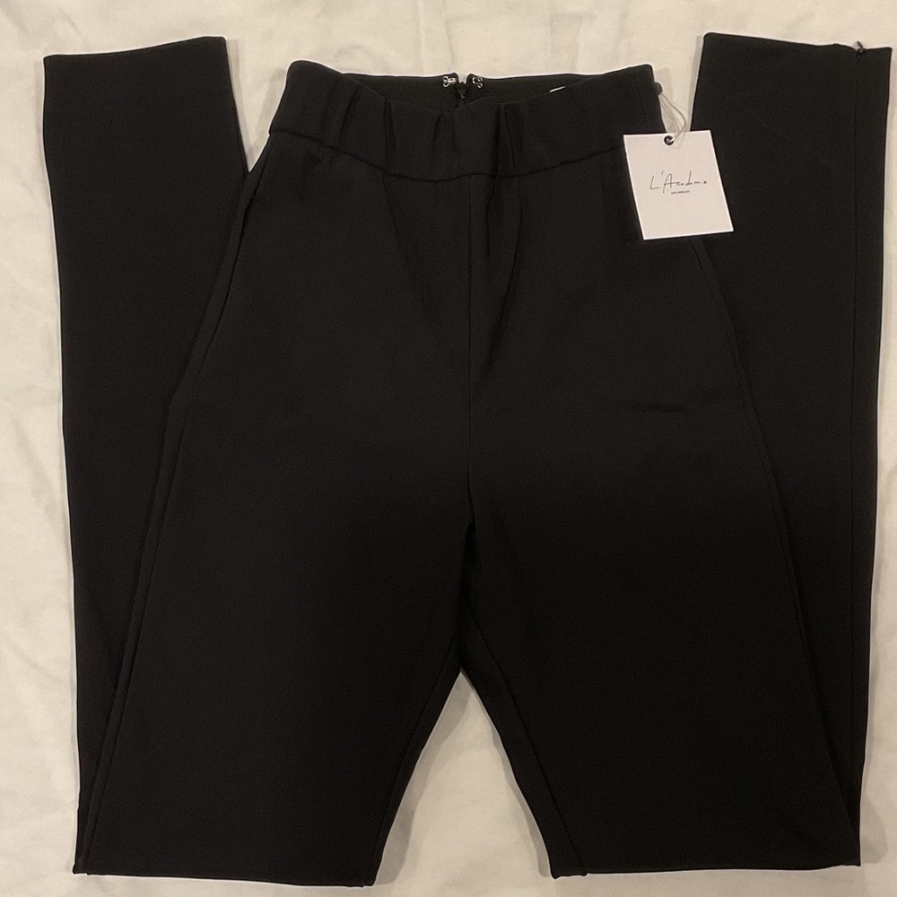 L'Academie Black High-Rise Skinny Trouser